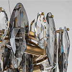 Люстра подвесная с овальными подвесками из стекла дымчатого цвета Harlow Crystal Round варинант исполнения - 4 | Loft Concept в Твери