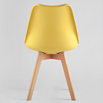Стул с основой из пластика и мягким сиденьем Arvika Yellow варинант исполнения - 4 | Loft Concept в Твери