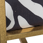 Кресло с металлическим золотистым каркасом и мягкой обивкой с чёрно-белым принтом зебры Wild animals варинант исполнения - 4 | Loft Concept в Твери