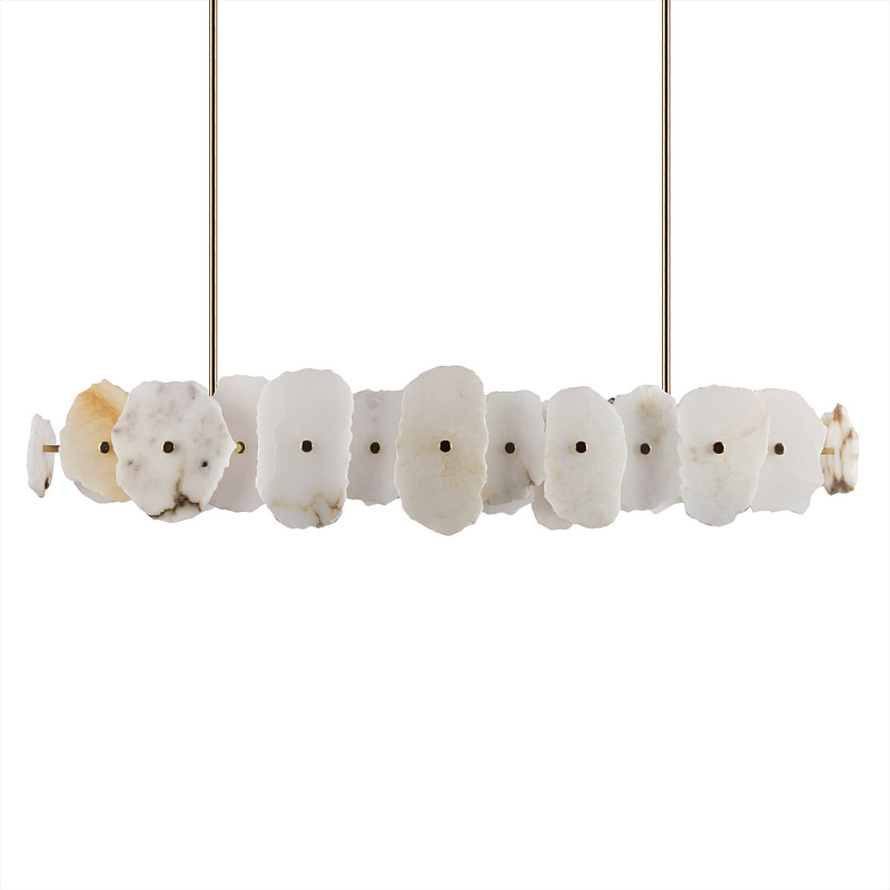 Подвесной светильник с фигурными элементами из белого алебастра Cryptocrystalline Stone Бронза Белый в Твери | Loft Concept 