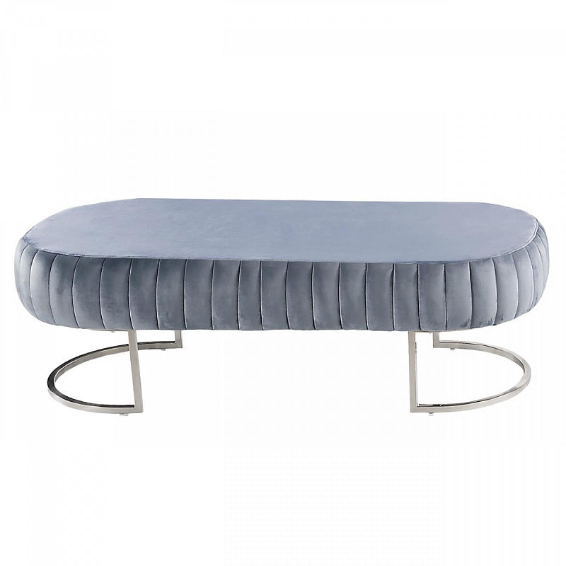 Банкетка Soft Blocks Blue Gray Хром Серо-голубой в Твери | Loft Concept 