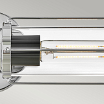 Бра для ванных комнат горизонтальное с 2-мя прозрачным цилиндрическим плафонами на круглом основании Hinkley варинант исполнения - 8 | Loft Concept в Твери