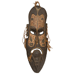 Деревянная резная маска ручной работы Papuan Wooden Mask варинант исполнения - 1 | Loft Concept в Твери