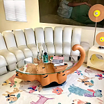 Дизайнерский журнальный стол с основанием в виде кота Bivan варинант исполнения - 3 | Loft Concept в Твери