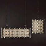 Люстра овальной формы с фактурным серебряным каркасом и тканевым абажуром Silver Honeycomb варинант исполнения - 5 | Loft Concept в Твери