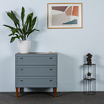 Комод серый из массива бука с 3-мя ящиками Wenge Light варинант исполнения - 5 | Loft Concept в Твери