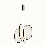 Люстра с гравировкой на акриловых плафонах Gravyura Black D 50 см варинант исполнения - 2 | Loft Concept в Твери