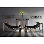 Дизайнерское кресло на металлическом каркасе с подставкой для ног Poltronova Mies Armchair варинант исполнения - 12 | Loft Concept в Твери