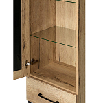 Шкаф-витрина в стиле лофт с чёрной стеклянной дверью Urban Style Space варинант исполнения - 3 | Loft Concept в Твери