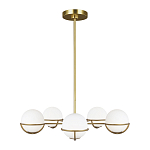 Люстра с 5-ю белыми шарообразными плафонами в сферические каркасах Feiss варинант исполнения - 2 | Loft Concept в Твери