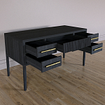 Большой Рабочий стол Primo с 5 выдвижными ящиками Черный дуб варинант исполнения - 8 | Loft Concept в Твери