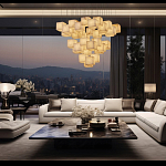 Люстра подвесная с квадратными плафонами из натурального камня Glowing Spheres варинант исполнения - 8 | Loft Concept в Твери