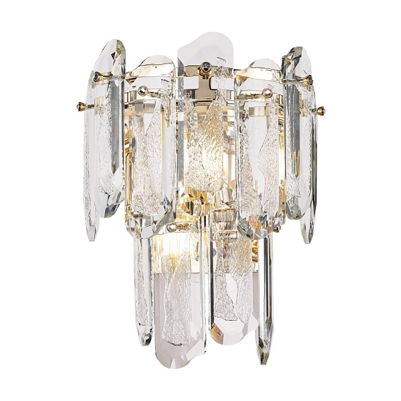 Бра с хрустальными овальными подвесками Harmonica Золотой Прозрачный в Твери | Loft Concept 