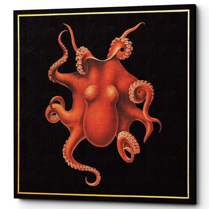 Постер Octopus Poster Черный Красный Постер Octopus Poster Черный Красный в Твери | Loft Concept