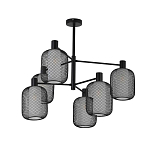 Люстра потолочная с абажурами из металлической сетки Loft Grid Pendant Gold варинант исполнения - 5 | Loft Concept в Твери