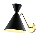 Бра черного цвета с конусообразным плафоном на золотом основании Loft Metal варинант исполнения - 2 | Loft Concept в Твери