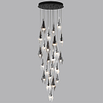 Люстра каскадная с 24-мя рельефными прозрачными плафонами в форме лепестков Glass Pod  варинант исполнения - 5 | Loft Concept в Твери