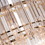 Люстра подвесная круглая с прозрачными хрустальными трубками и золотистым каркасом Диаметр 60 см Hexagon Tube Light варинант исполнения - 3 | Loft Concept в Твери