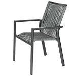 Стул темно-серый с высокой плетеной спинкой и сиденьем Braided Strength варинант исполнения - 6 | Loft Concept в Твери