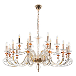 Люстра с 18-ю лампочками и изогнутыми прозрачными элементами из стекла Twisted Glass Candles Chandelier варинант исполнения - 2 | Loft Concept в Твери