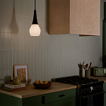 Подвесной светильник каплевидной формы с комбинированным плафоном из стали и белого матового стекла Kichler варинант исполнения - 9 | Loft Concept в Твери