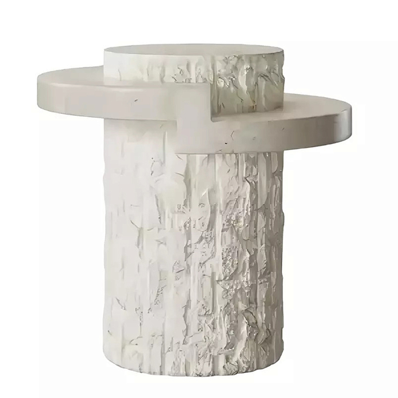 Дизайнерский журнальный стол цилиндрической формы фактурный Mylepen Белый в Твери | Loft Concept 