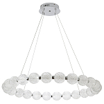 Светодиодная кольцевая люстра с круглыми плафонами Crystal Globule Chandelier Chrome варинант исполнения - 4 | Loft Concept в Твери