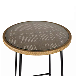 Барный столик с круглой плетеной столешницей Wicker Table Top варинант исполнения - 4 | Loft Concept в Твери