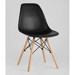 Пластиковый стул на ножках из массива бука Eames Black варинант исполнения - 1 | Loft Concept в Твери