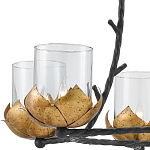 Люстра с прозрачными стеклянными абажурами и каркасом в виде черных веток Blooming Flower варинант исполнения - 1 | Loft Concept в Твери