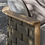 Дизайнерский уличный диван из массива дерева с плетеной спинкой PALINFRASCA Sofa варинант исполнения - 21 | Loft Concept в Твери