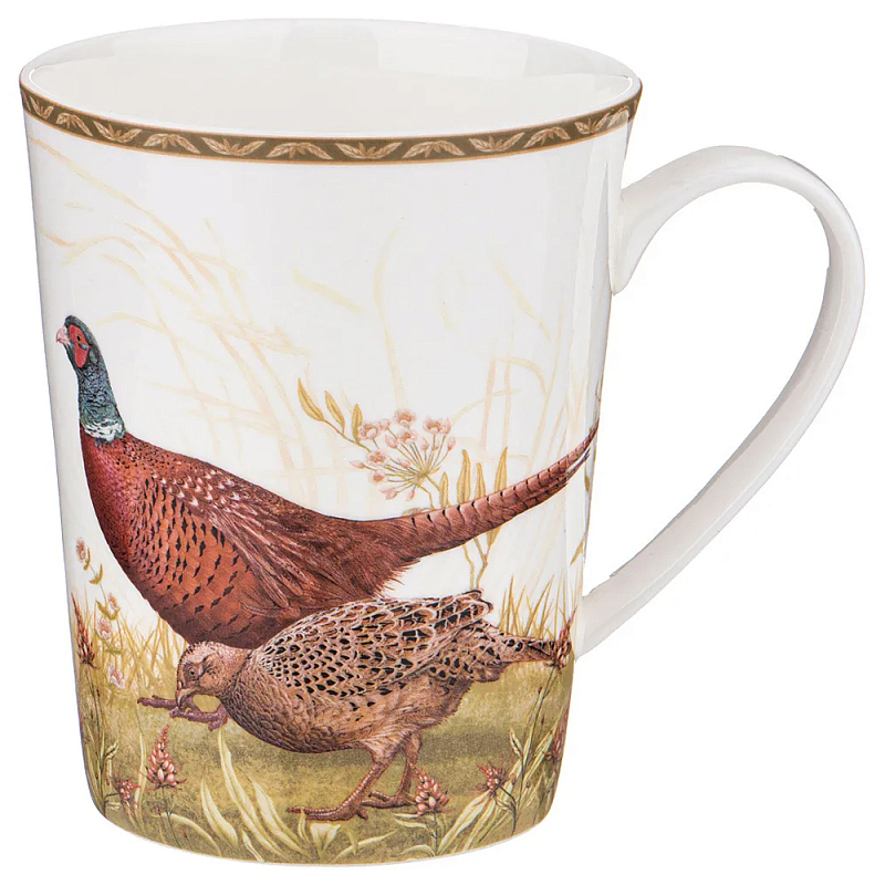Кружка из фарфора с изображением фазанов 480 мл Hunting Porcelain Collection Белый Коричневый Мульти Кружка из фарфора с изображением фазанов 480 мл Hunting Porcelain Collection Белый Коричневый Мульти в Твери | Loft Concept