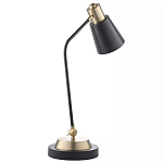 Настольная лампа с наклонным корпусом и подвижным плафоном в сочетании золотистого и чёрного цвета Work Surface Light варинант исполнения - 3 | Loft Concept в Твери