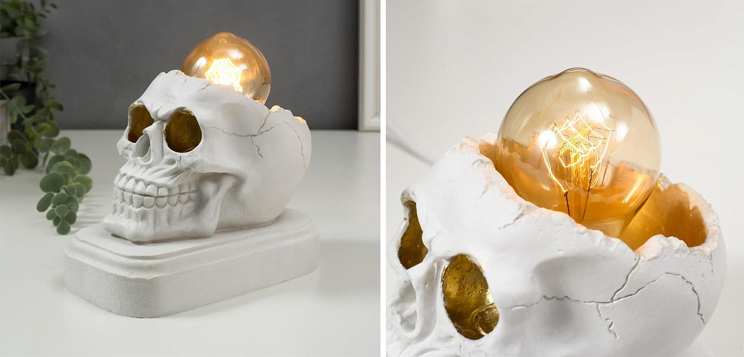 Настольная лампа White Skull Table Lamp Настольная лампа White Skull Table Lamp - Loft-Concept в Твери