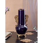 Ваза темно-синяя фарфоровая с бронзовыми ручками и ножками Eden Garden варинант исполнения - 4 | Loft Concept в Твери