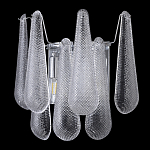 Бра с подвесками из рифленного стекла в форме капель на основании цвета хром Textured Glass варинант исполнения - 4 | Loft Concept в Твери