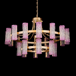 Люстра двухъярусная круглая с текстурными цилиндрическими плафонами Glimpse варинант исполнения - 1 | Loft Concept в Твери