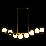 Люстра на штанге с 8-ю белыми шарообразными плафонами Bubble Chandelier варинант исполнения - 1 | Loft Concept в Твери