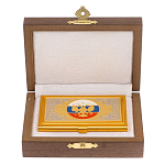 Визитница карманная металлическая с гравюрой Герба России в подарочной коробке Gold Metal Business Card Holders варинант исполнения - 3 | Loft Concept в Твери