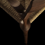 Стул из Ореха с плетеным сидением Kronos Dining Chair Brown варинант исполнения - 4 | Loft Concept в Твери