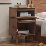 Тумбочка прикроватная деревянная Робот Robot Desk варинант исполнения - 2 | Loft Concept в Твери