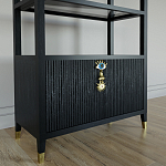 Стеллаж со стеклянными полками Elsa Dreams Black варинант исполнения - 4 | Loft Concept в Твери