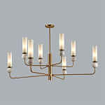 Люстра на штанге с 8-ю цилиндрическими матовыми плафонами и шарами из камня Orb Essence варинант исполнения - 2 | Loft Concept в Твери