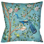 Подушка декоративная с изображением птицы в саду Chinoiserie Peacock in the Garden Cushion варинант исполнения - 1 | Loft Concept в Твери