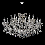 Люстра подвесная двухъярусная с 30-ю лампочками и прозрачными хрустальными подвесками на хромированном основании Crystal lamps варинант исполнения - 2 | Loft Concept в Твери