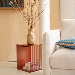 Оранжевый приставной стол из металла Lattice варинант исполнения - 7 | Loft Concept в Твери