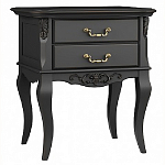 Тумба прикроватная черная из массива бука в стиле прованс Black Provence варинант исполнения - 3 | Loft Concept в Твери