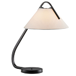 Настольная лампа с черным каркасом и белым тканевым абажуром в форме конуса Stylish Solution варинант исполнения - 1 | Loft Concept в Твери