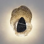 Бра с волнообразным стеклянным плафоном и вставкой из мрамора Liquid Stone варинант исполнения - 13 | Loft Concept в Твери