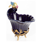 Чаша темно-синего цвета из фарфора с разноцветной птичкой Eden Garden porcelain and bronze варинант исполнения - 12 | Loft Concept в Твери